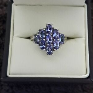 2 Rings Genuine Tanzanite Bundle 925 Sterling Silver.